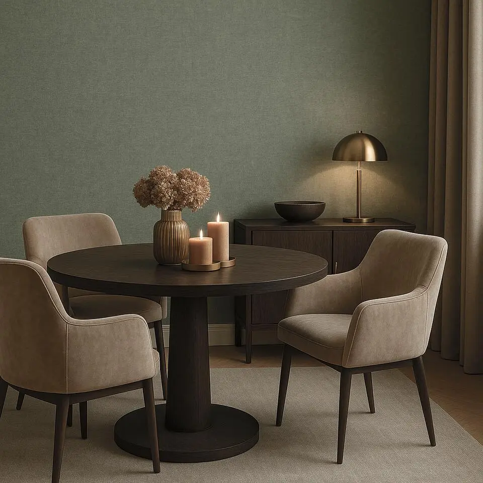 Dutch Wallcoverings Vliesbehang Linen & Textures uni - groen - 10,05m x 53cm