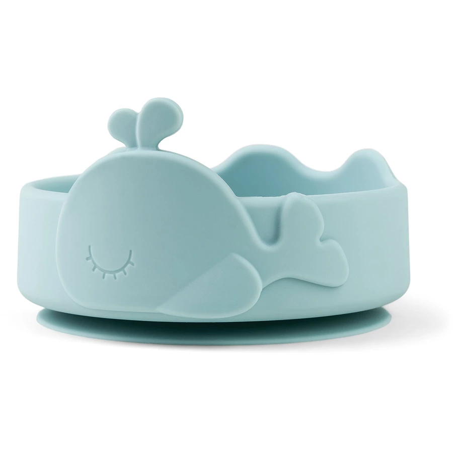 Done by Deer™ Silikon Bowl und Babylöffel Stick & Stay Wally blau