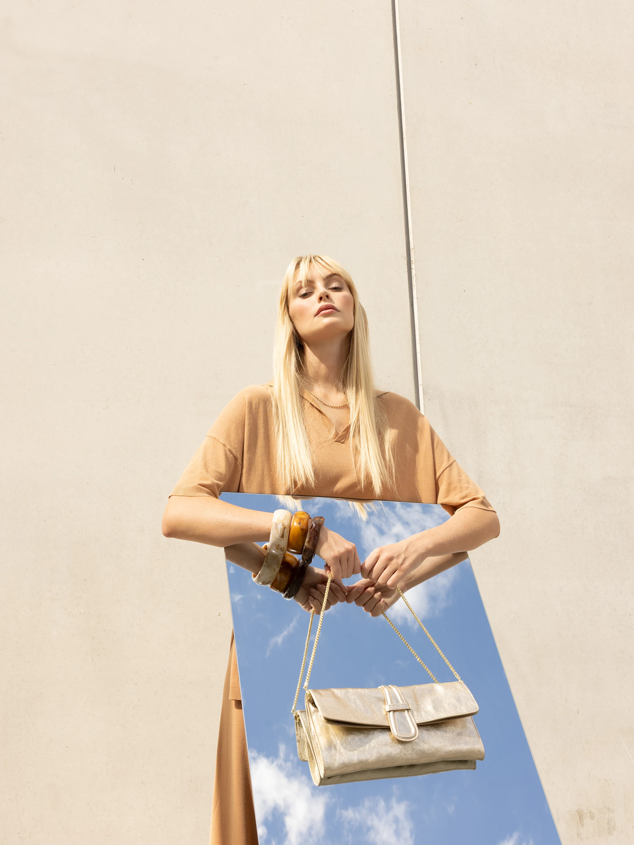 shoulder bag LUNA Leather Mimosa Standard