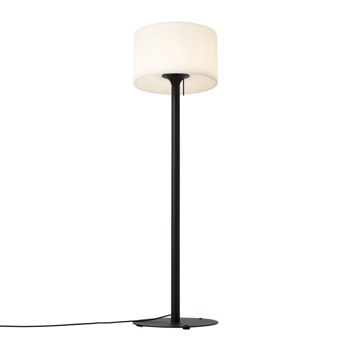 Moderne buiten vloerlamp zwart met witte kap IP44 - Mississippi