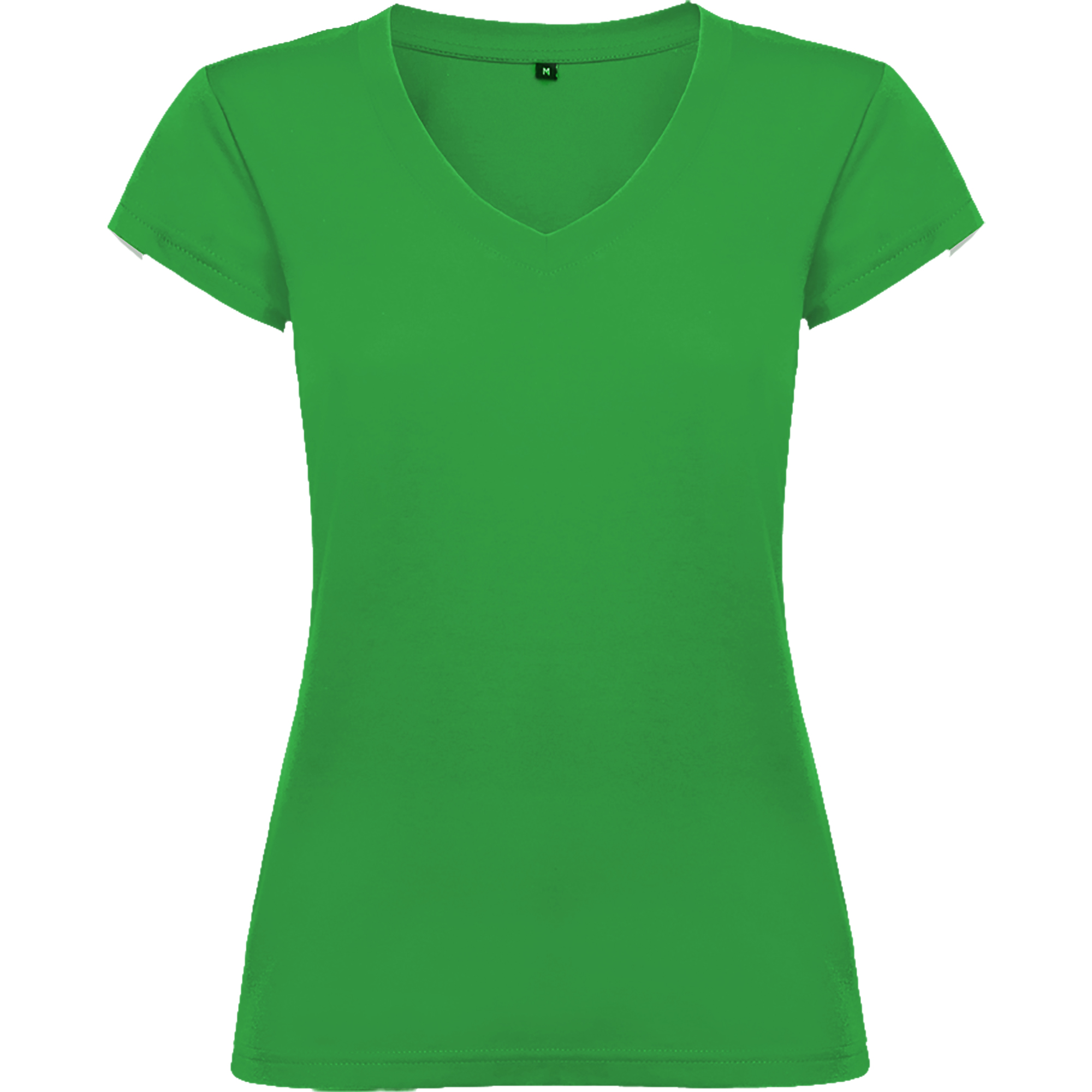 Roly CA6646 - T-shirt Femme Col V Coton avec Finitions Côtelées