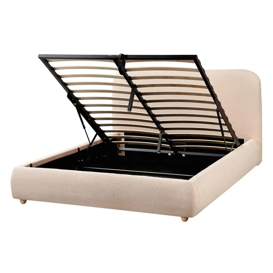 BLAGNAC - Tweepersoonsbed - Beige - 140 x 200 cm - Bouclé