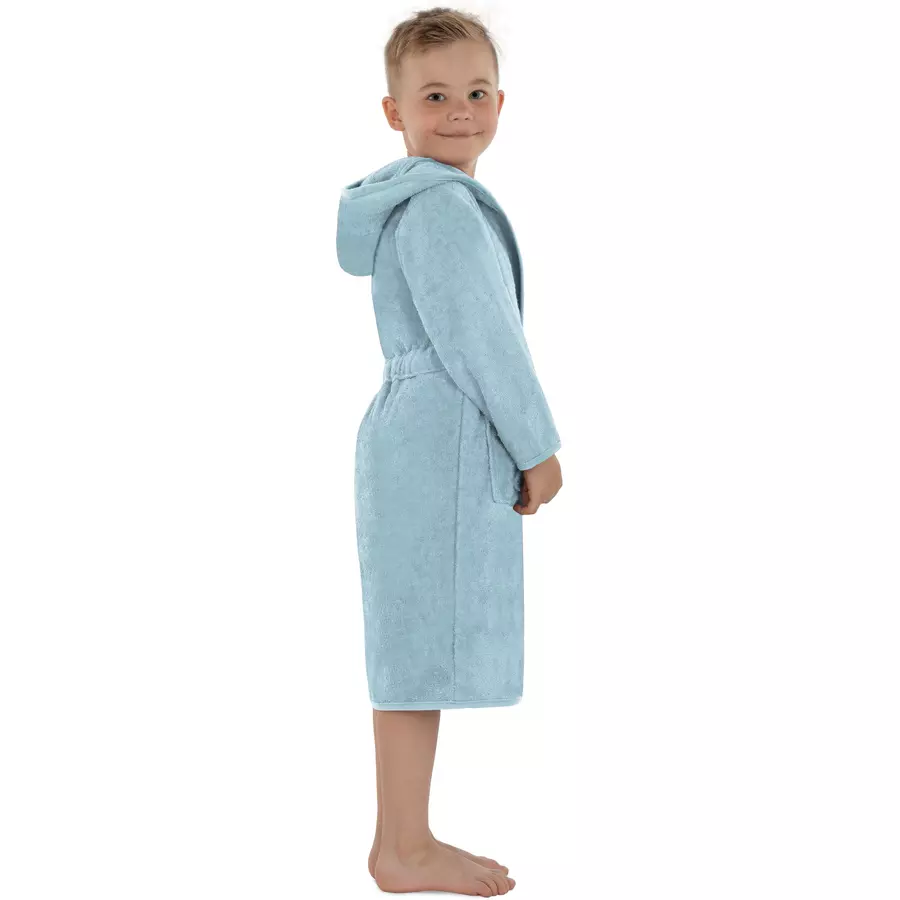 normani Kinder Bademantel aus Bio-Baumwolle Ljubljana Hellblau