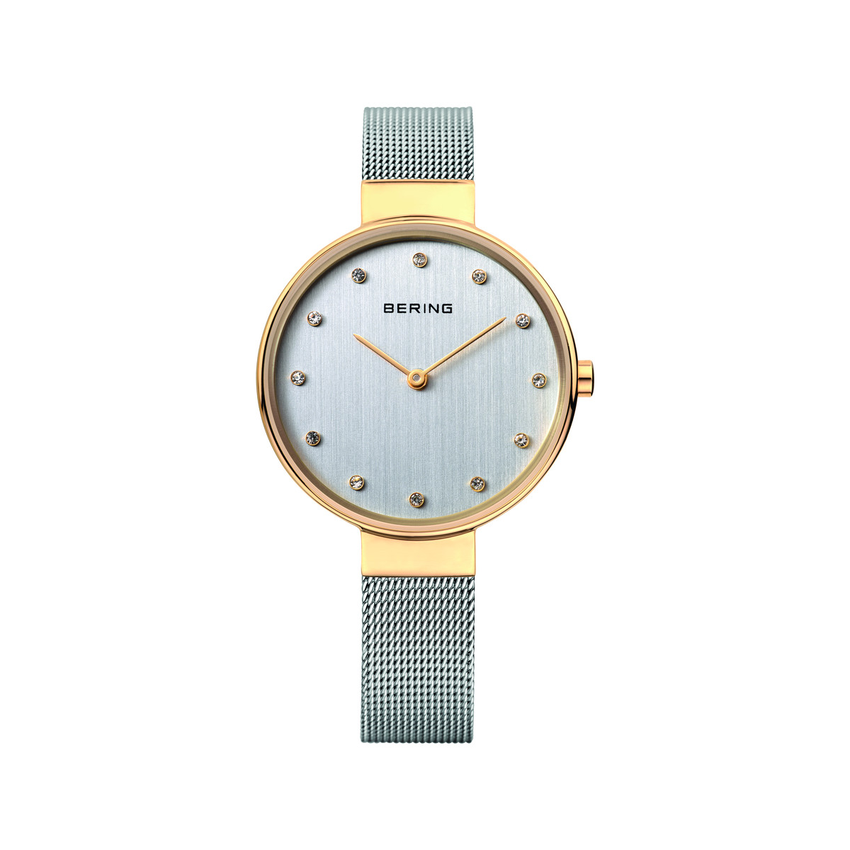 Montre Bering femme acier et acier doré jaune