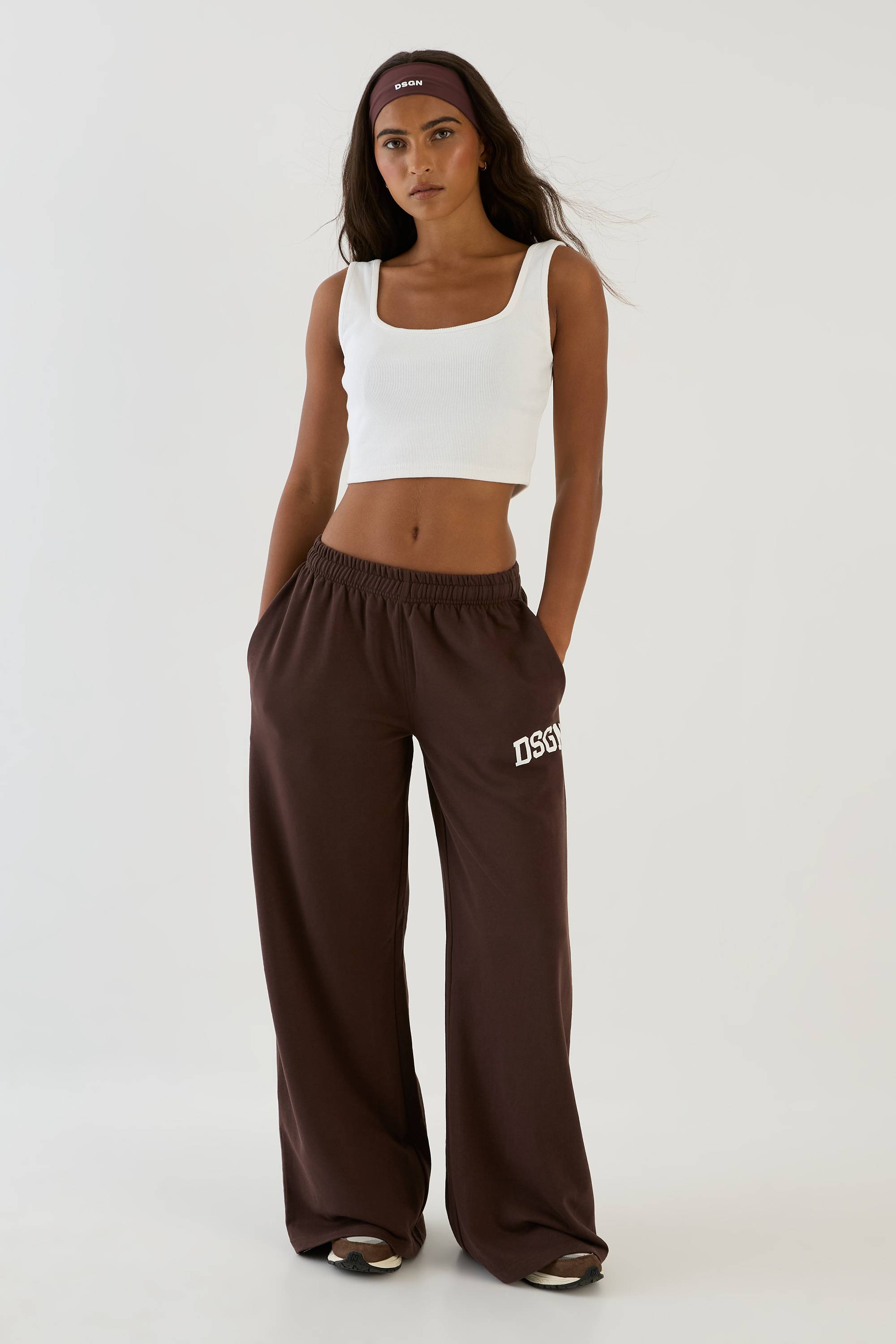 Jogging Dsgn Studio Jambe Large Taille Basse Molleton Bouclette Collegiate