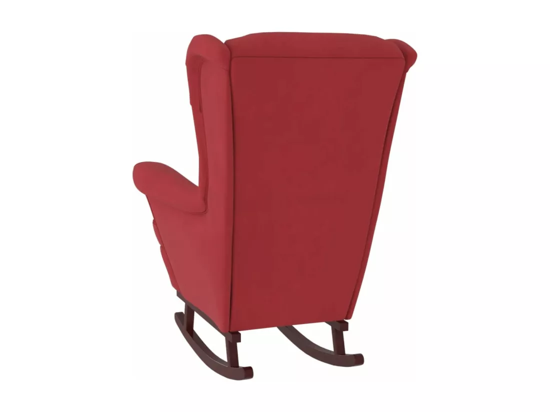 Chaise à bascule avec pieds en bois et tabouret Bordeaux