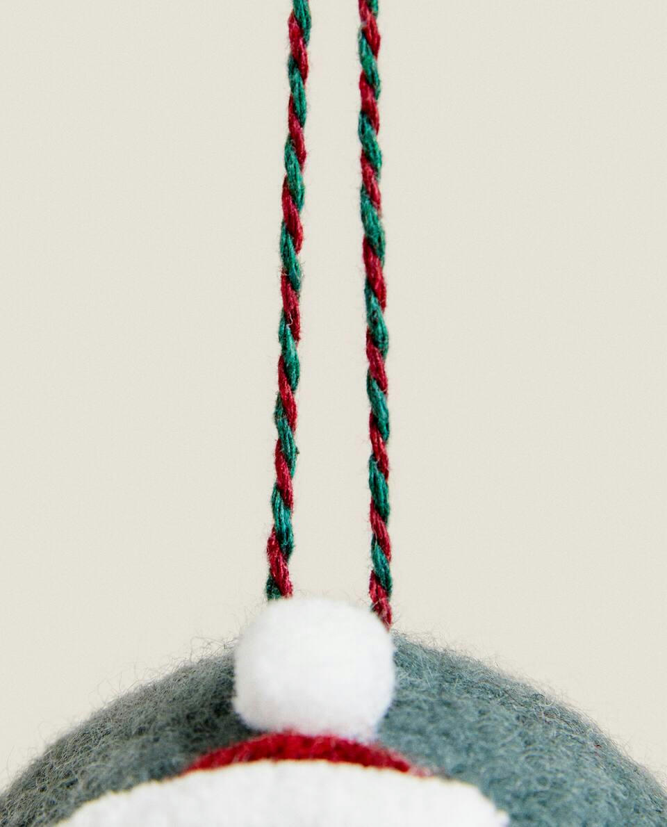Enfeite de Natal em forma de coelho de feltro