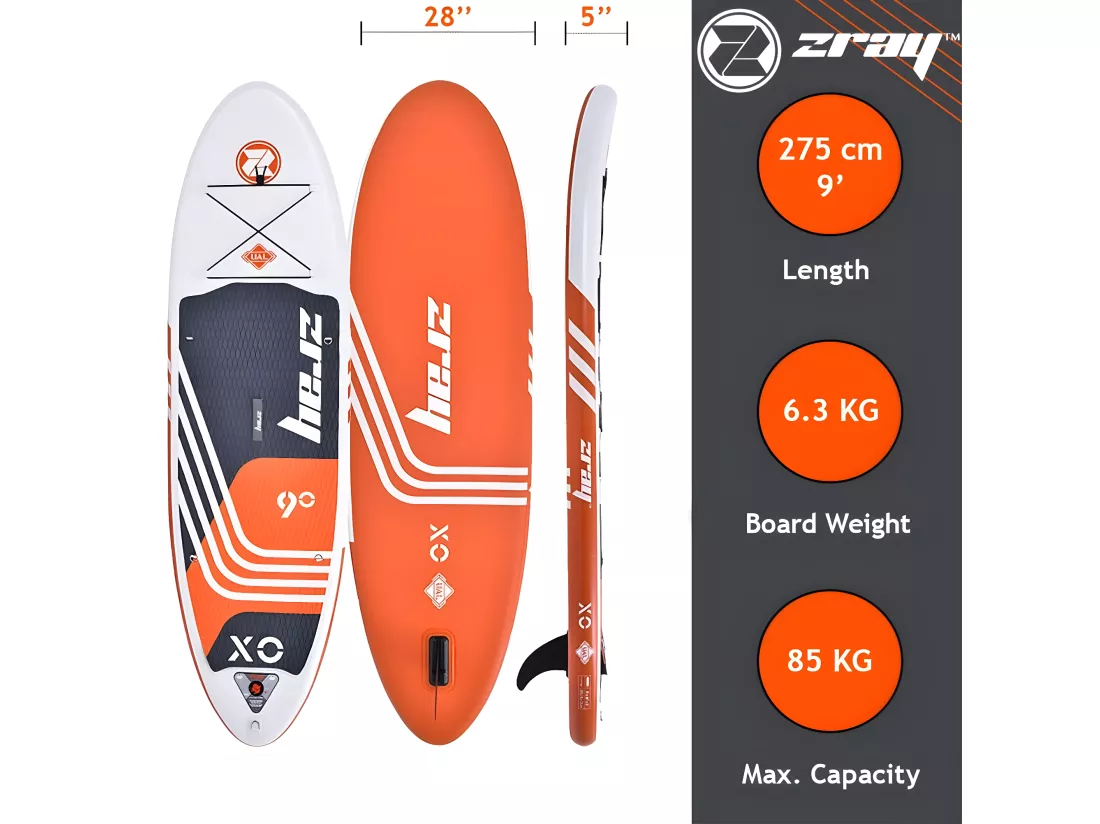 SUP Paddle Gonflable X-Rider Young 9' Zray - Rouge - Dropstitch - Pack complet - Max85kg - 167L - 275x71x13cm (9'x28''x5'')