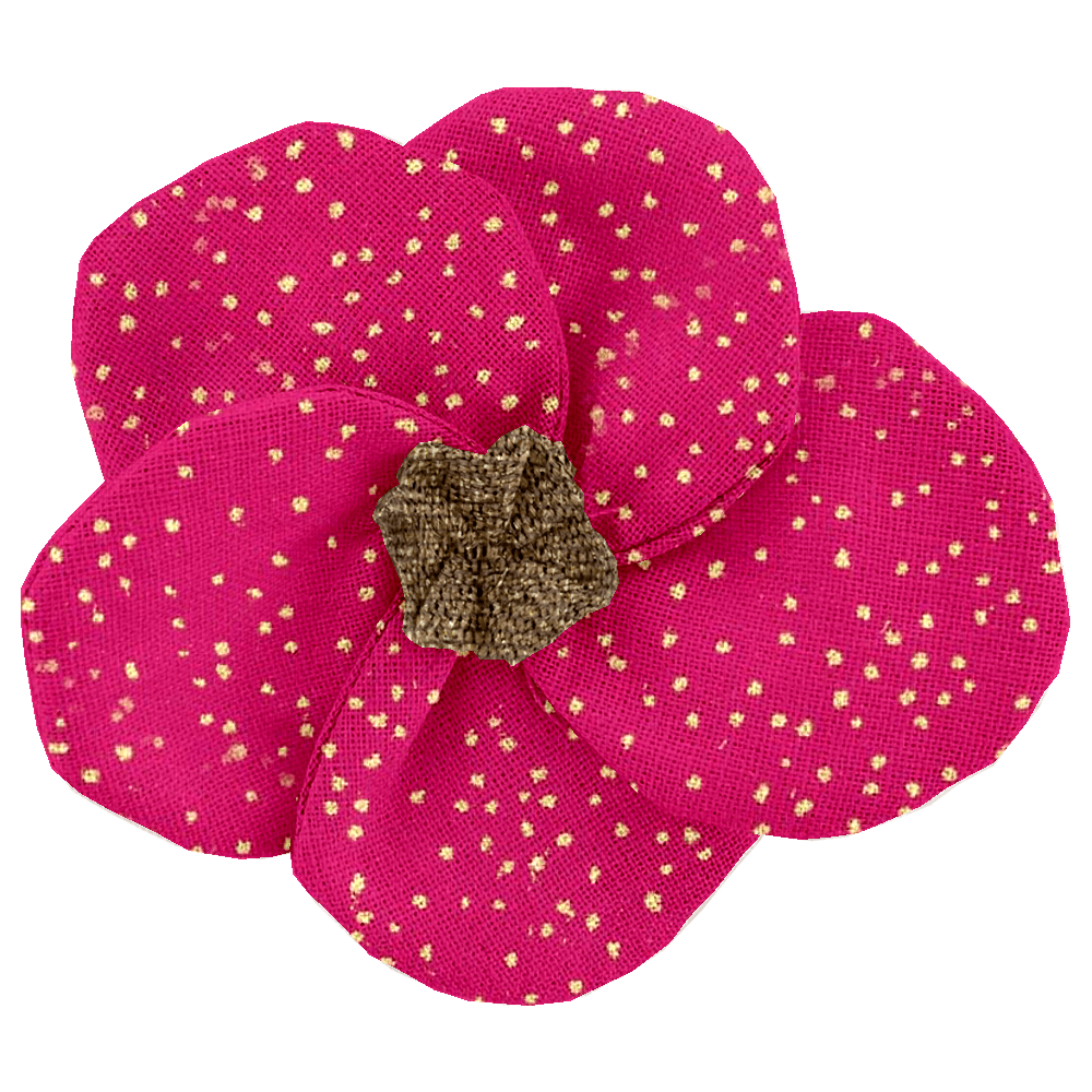 Petite Barrette Pétales De Fleur Fuchsia Pailleté