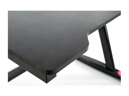 Bureau gamer noir et rouge avec pieds en acier NERD