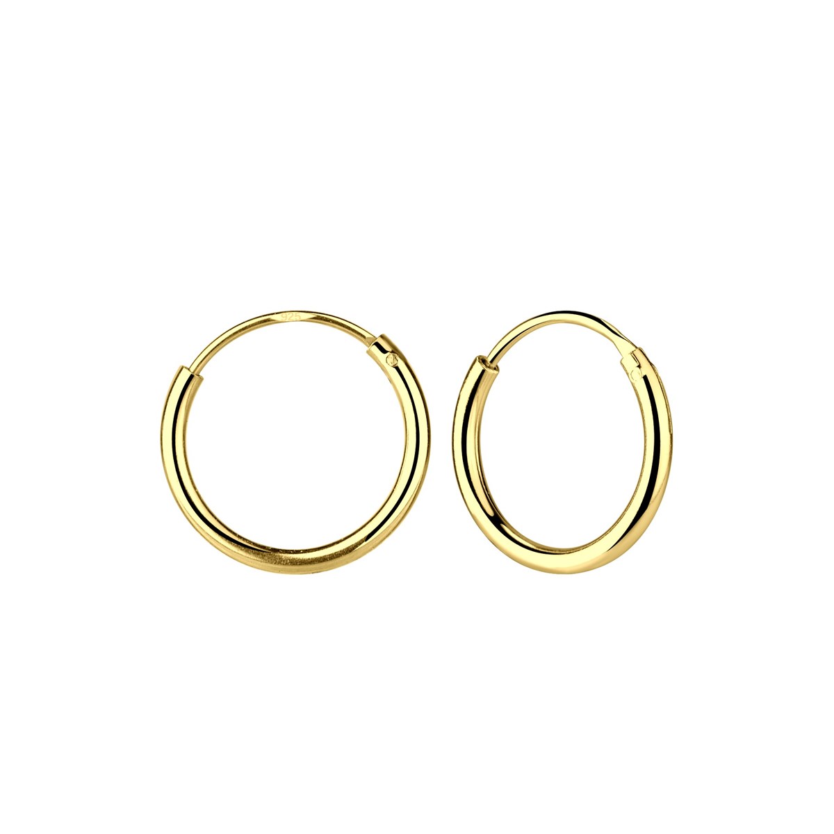 Boucles d'oreilles enfant créoles en argent 925 plaqué or