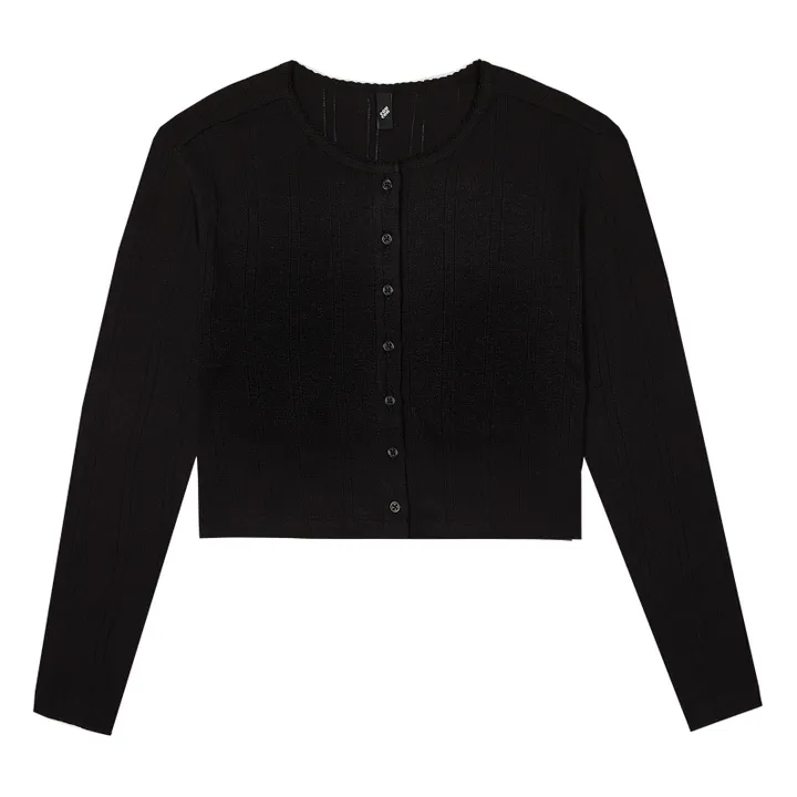 Cou Cou Intimates Cardigan Pointelle Coton Bio | Noir