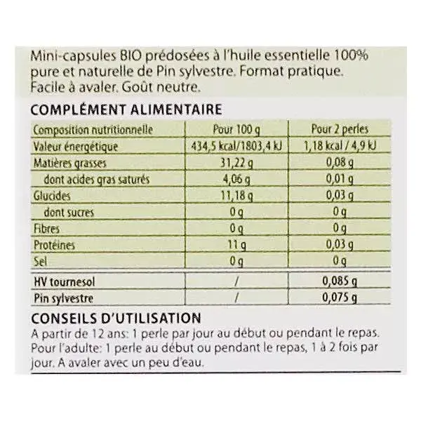 Pérolas de Óleo Essencial de Pinheiro Silvestre Pranarom - 60 Pérolas