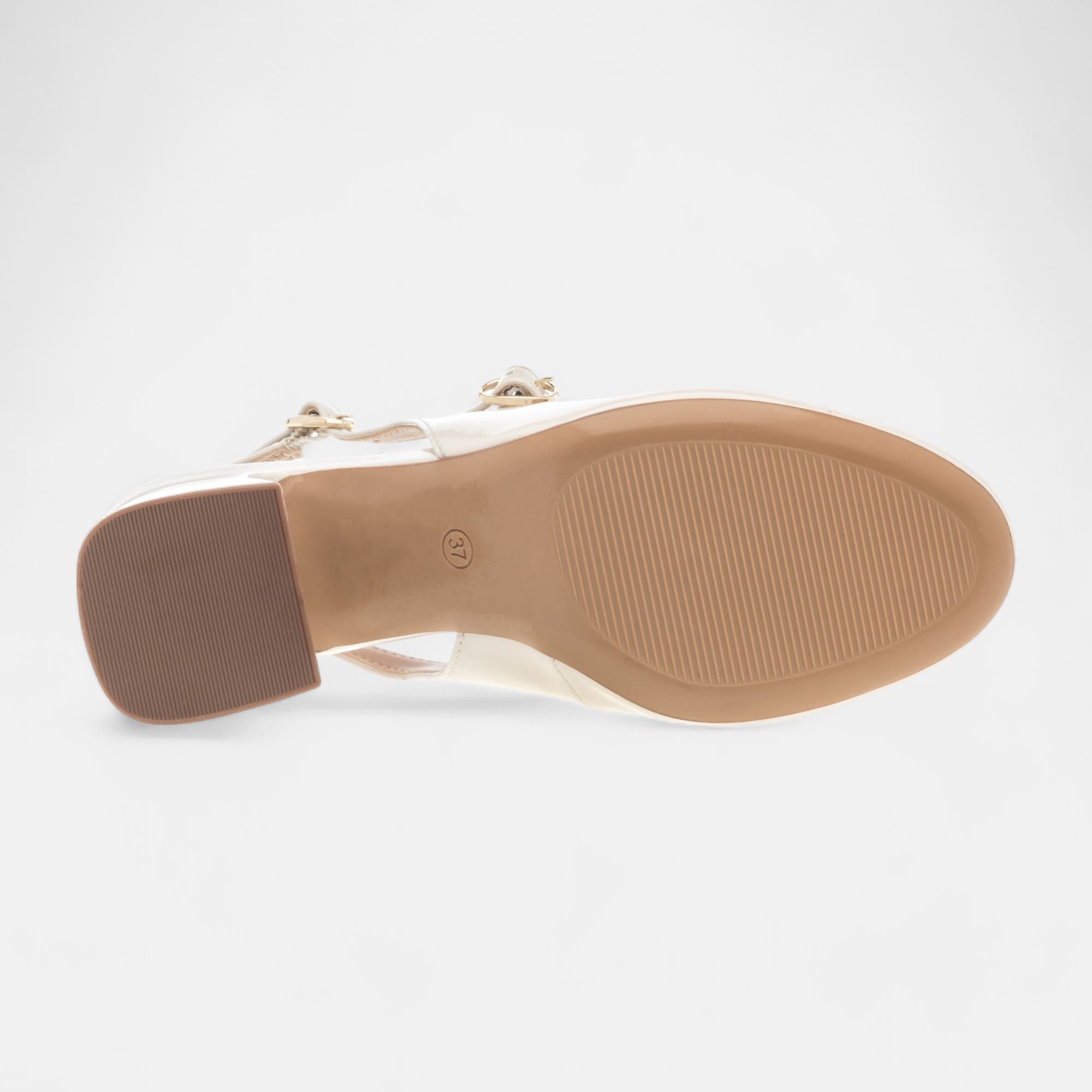 Escarpins avec bride arrière à talon Femme beige