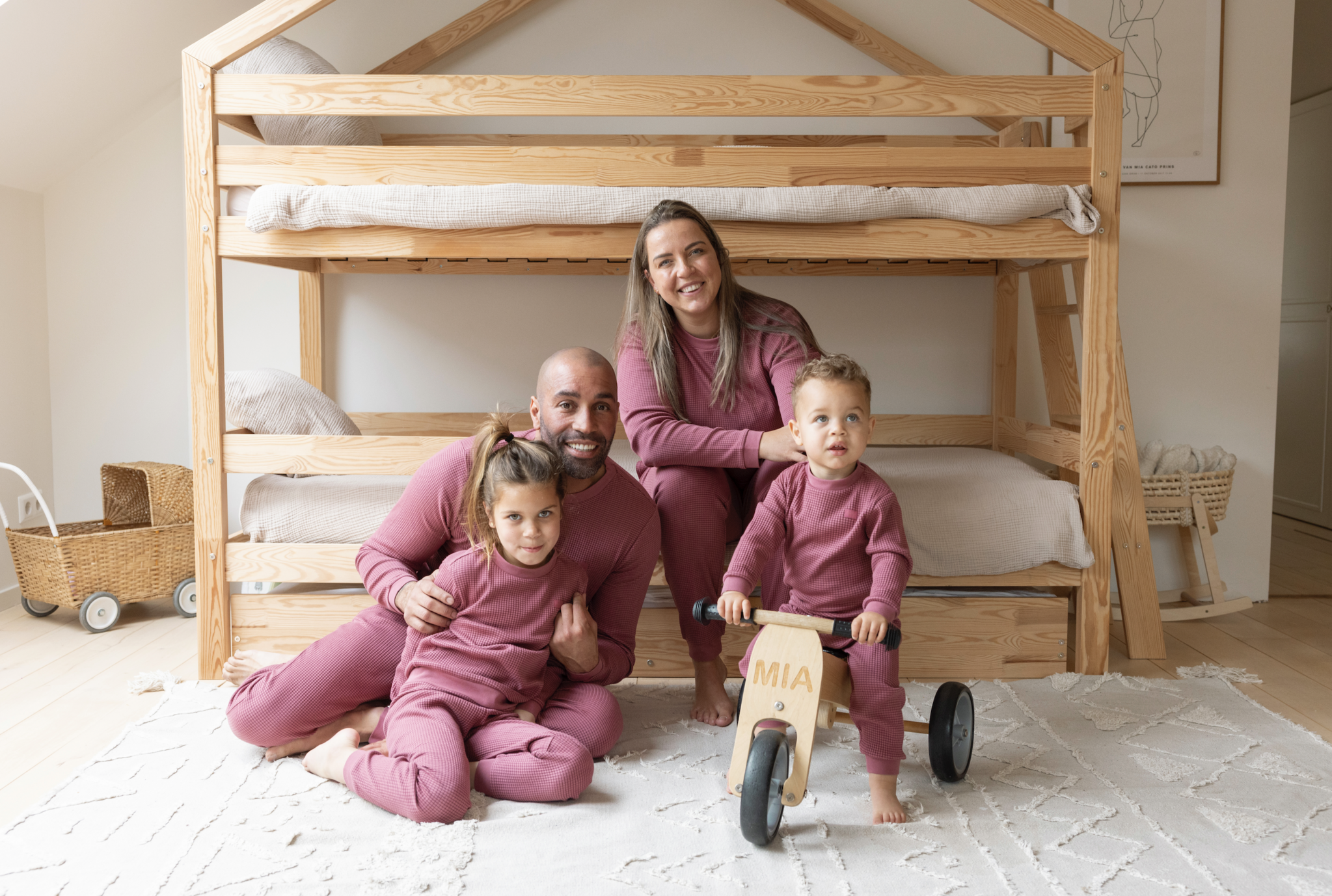Feetje Feetje pyjama kids wafel Family Limited Edition berry