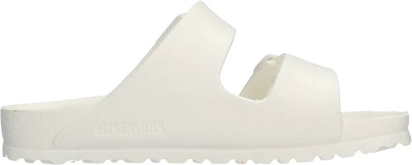 Birkenstock Witte Rubberen Slipper Dubbele Gespsluiting White