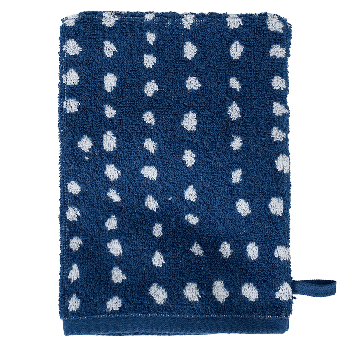 My Home Waschhandschuh mit Punkte-Allover dunkelblau