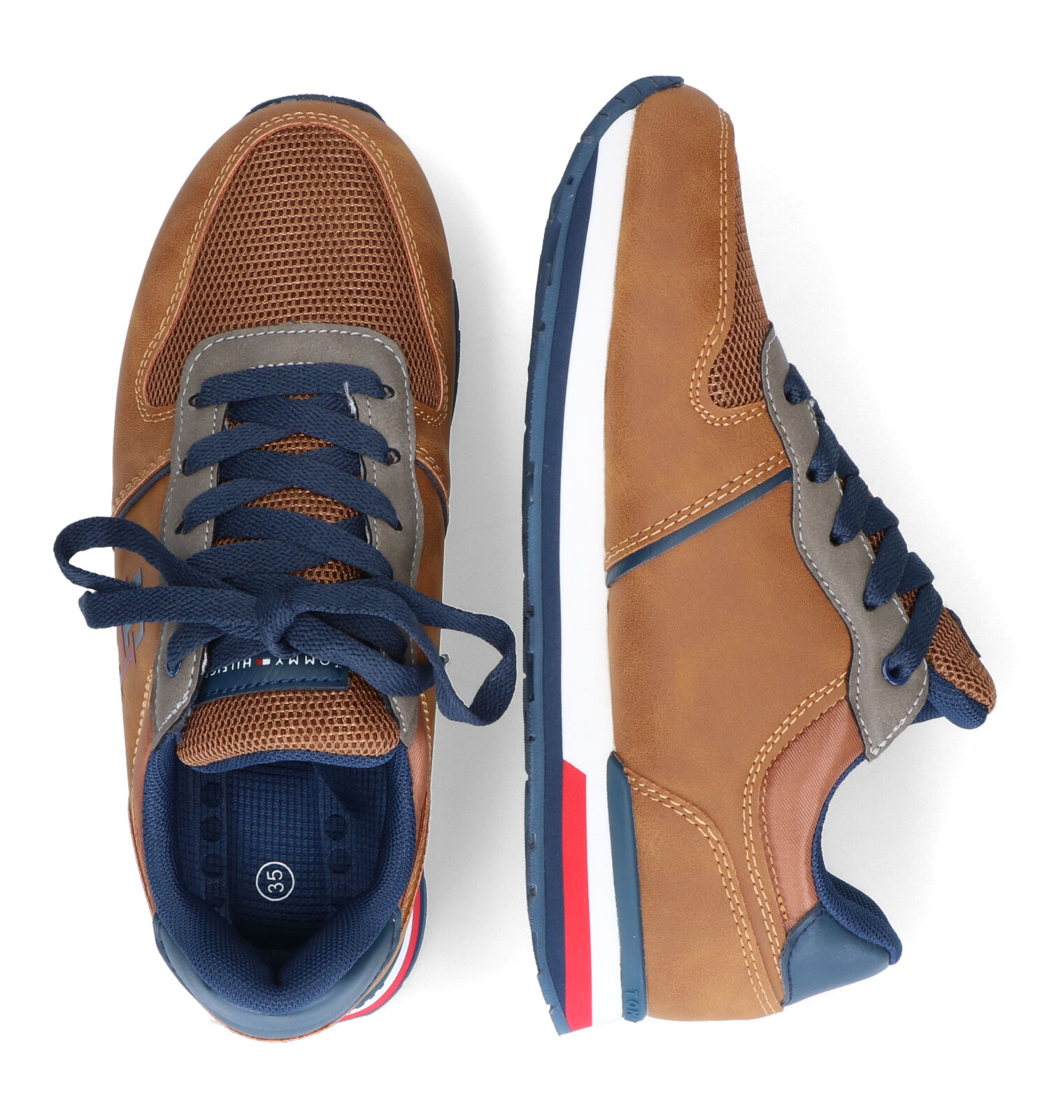 Veterschoenen cognac