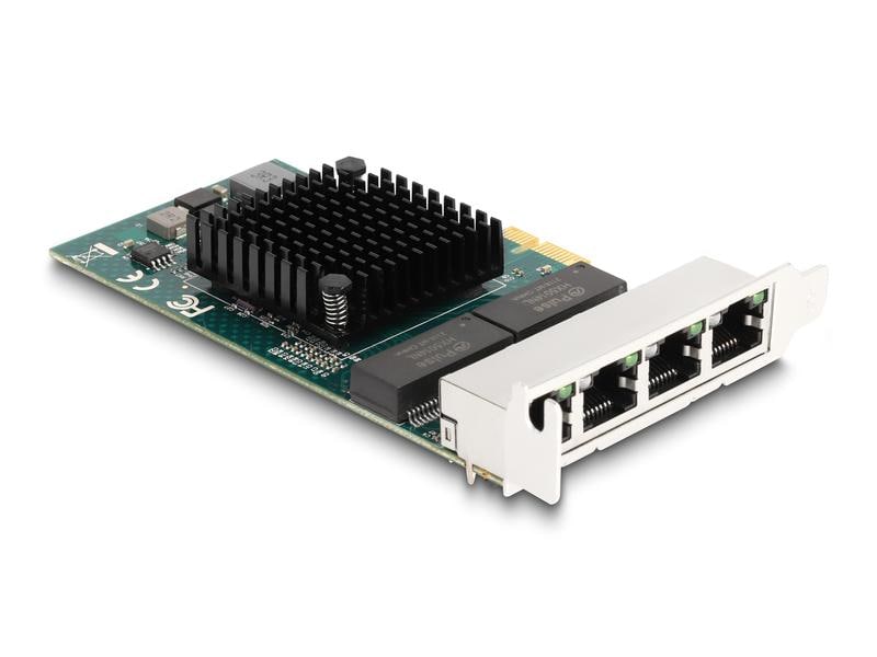 Delock Netzwerkkarte 4x RJ45 Gigabit, PCI-Express x1 Delock PCI Express x1 Karte zu 4 x RJ45 Gigabit LAN BCM
