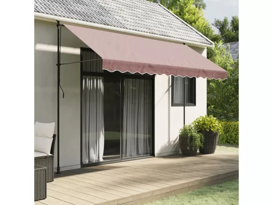 Tissu de remplacement de cantonnière d’auvent rayure marron