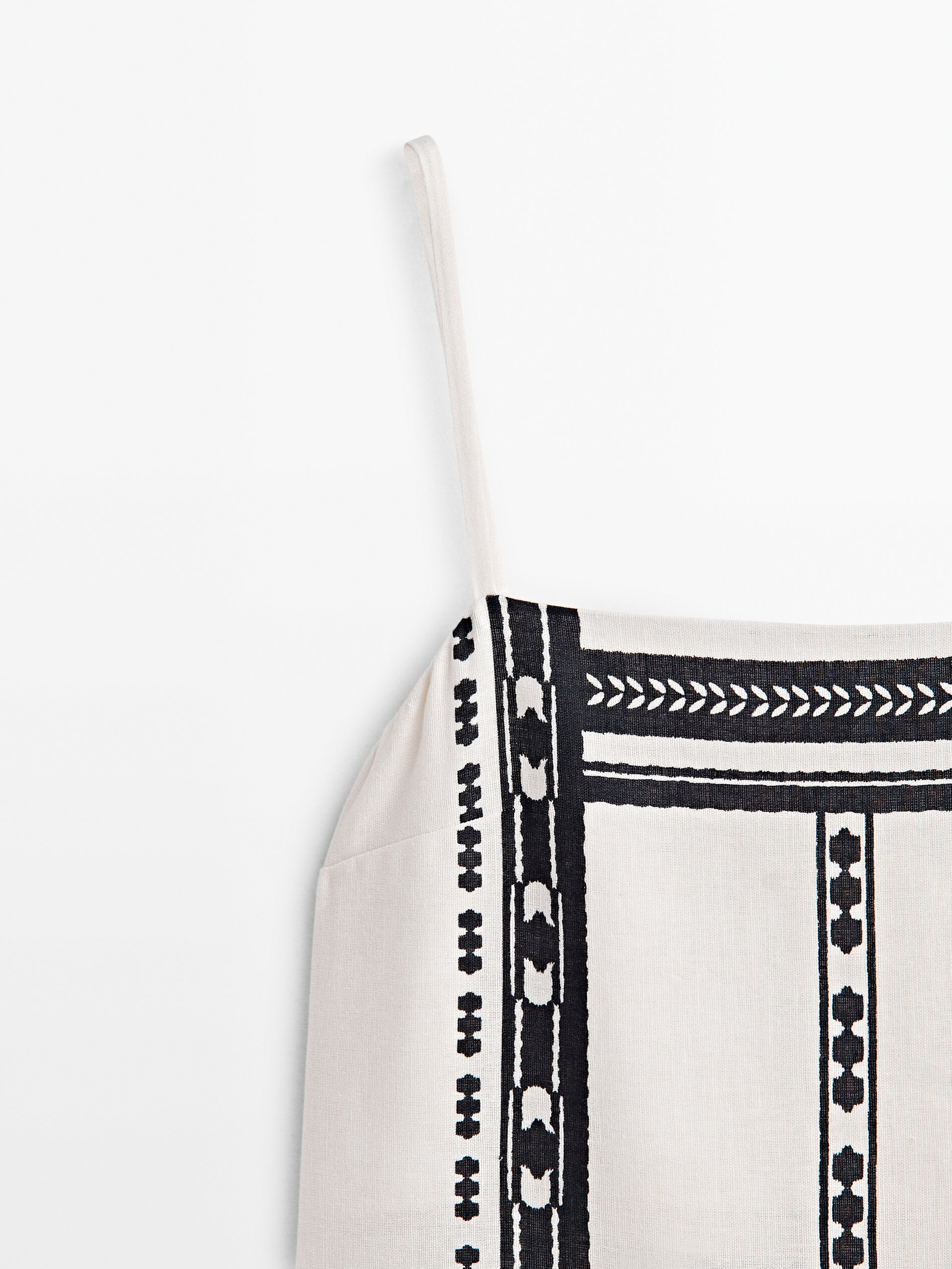 Vestido midi com alças e detalhe de acabamento - OFF-WHITE