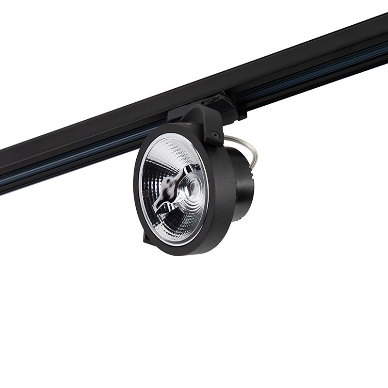 Railspot zwart voor 3-fase rail GU10 111cm - 3-Phase Expert