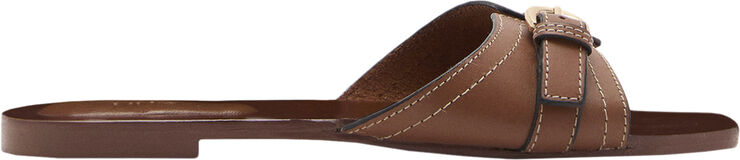 MANGO Buckle leather sandals Medium brown