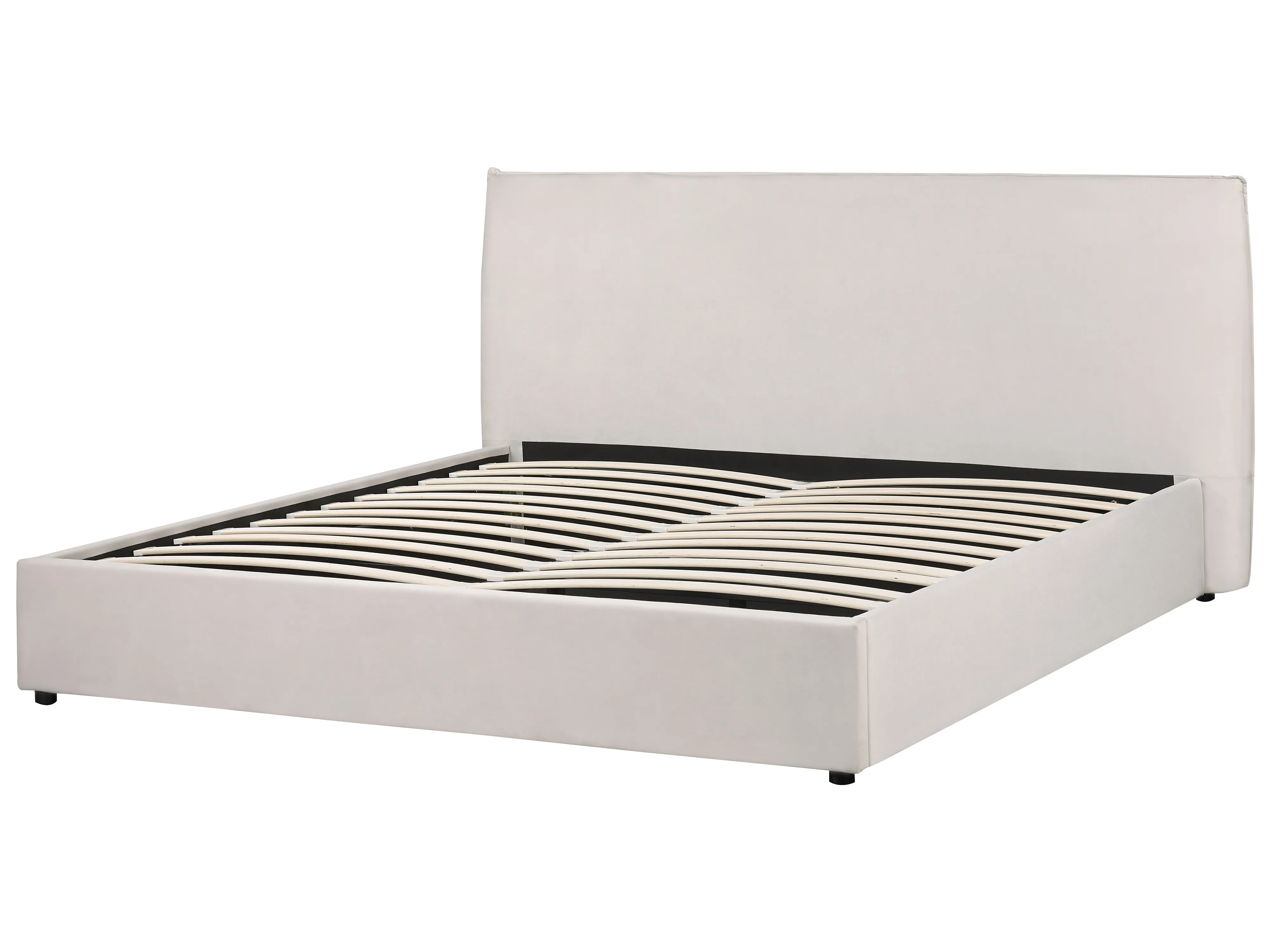 Bed met opbergruimte Fluweel LAVAUR 180 x 200 cm Gebroken wit