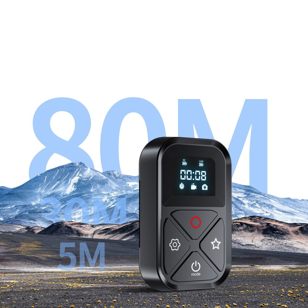 GoPro Fernbedienung für bis zu 5 Kameras mit Display und Armband   300mAh Akku (80 Meter Reichweite) - Schwarz