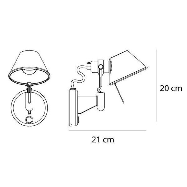 Artemide Tolomeo Micro Faretto wandlamp LED dimbaar 3000K