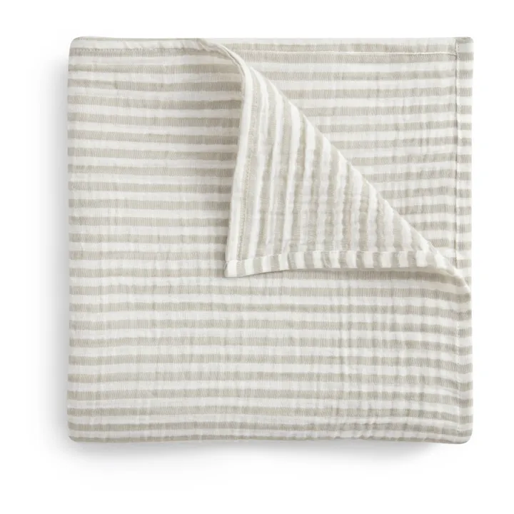 garbo&friends Lange d'emmaillotage Stripe Anjou en coton bio | Gris clair