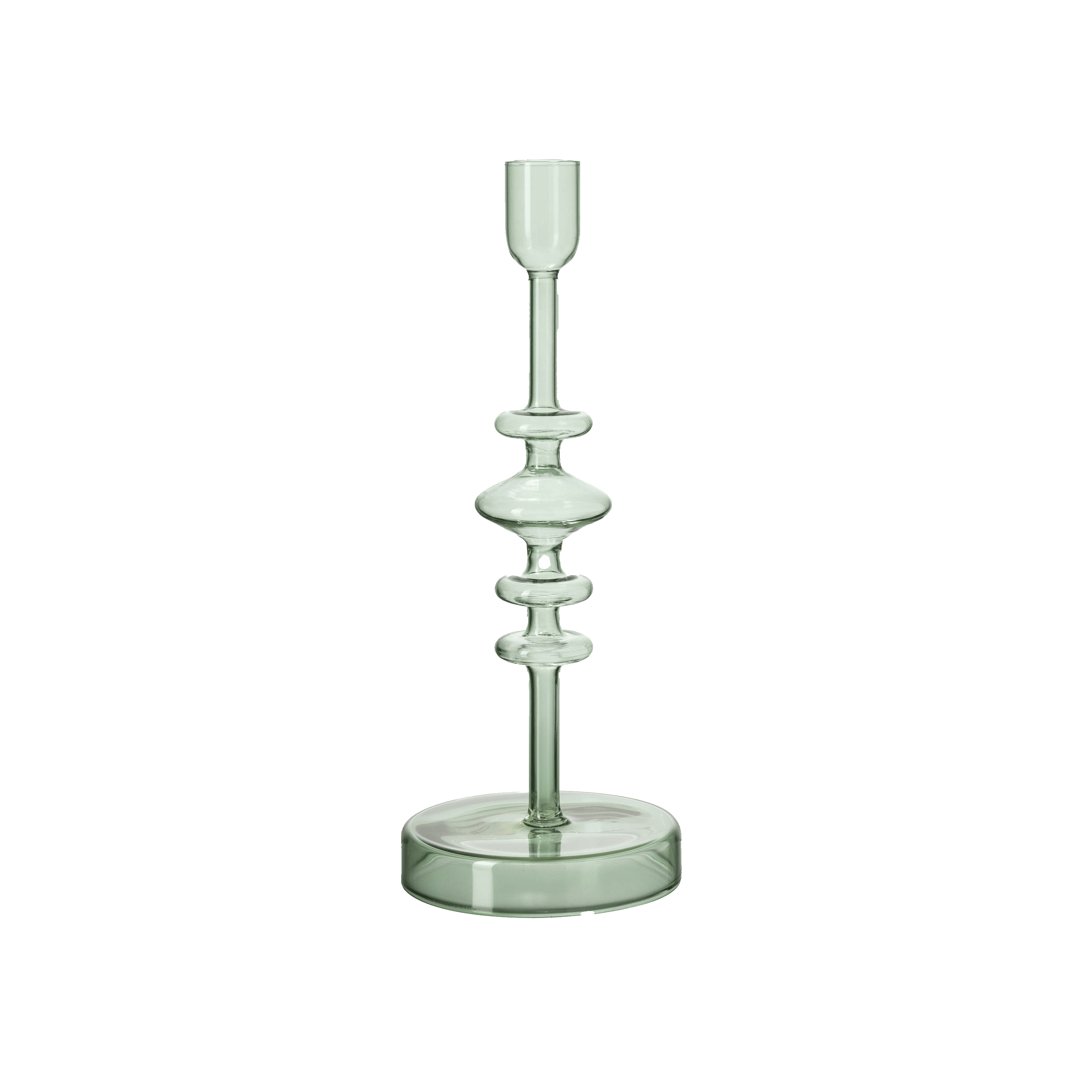 Like Home Candlestick holder Green, 3.6'' x 3.6'' x 10.7''