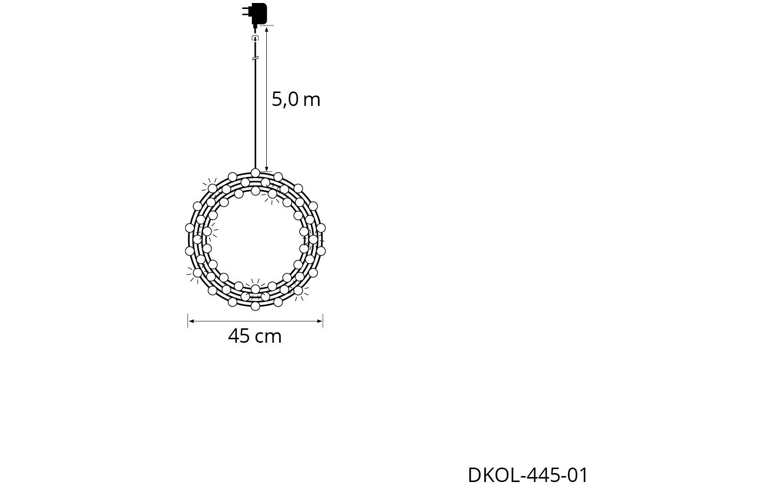 LED Engelskranz Nero 960 LED, Ø 45 cm, 9 WLED Weihnachtsdekoration für den Innen- und Aussenbereich