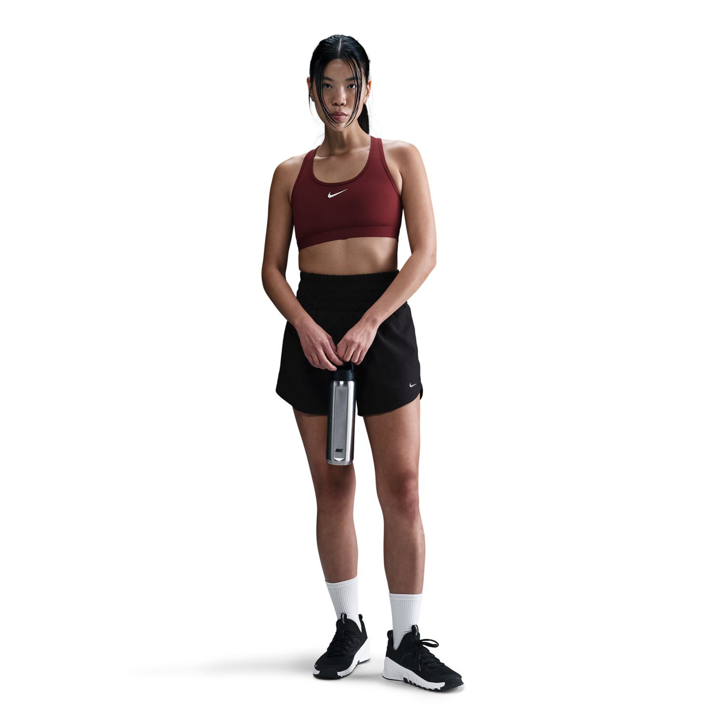 Nike Swoosh Bra Soutien-gorge Sport Femmes - Rouge Foncé , Blanc