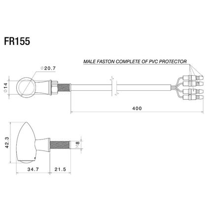 Clignotant Rizoma Club S LED (Clignotant, feu de position arrière et feu de stop) (L'unité) Universel - Noir