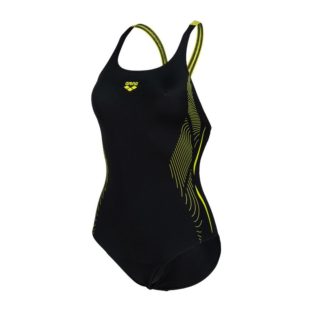 Arena GRAPHIC - Maillot de bain 1 pièce Femme black/soft green