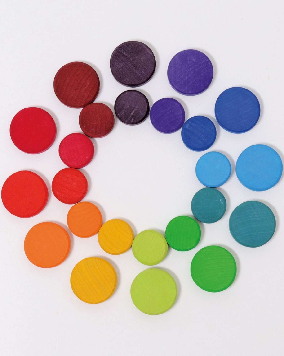 Regnbue Sjetonger i tre – 24stk | Wooden Rainbow Coins