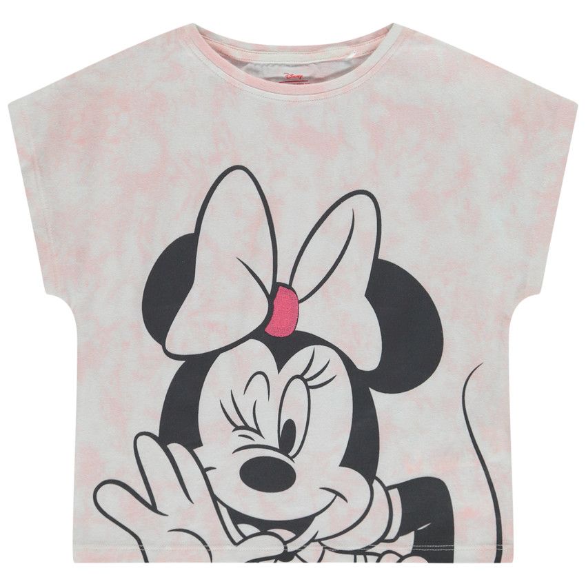 T-shirt manches courtes effet tie & dye Minnie Disney pour fille - Lilas