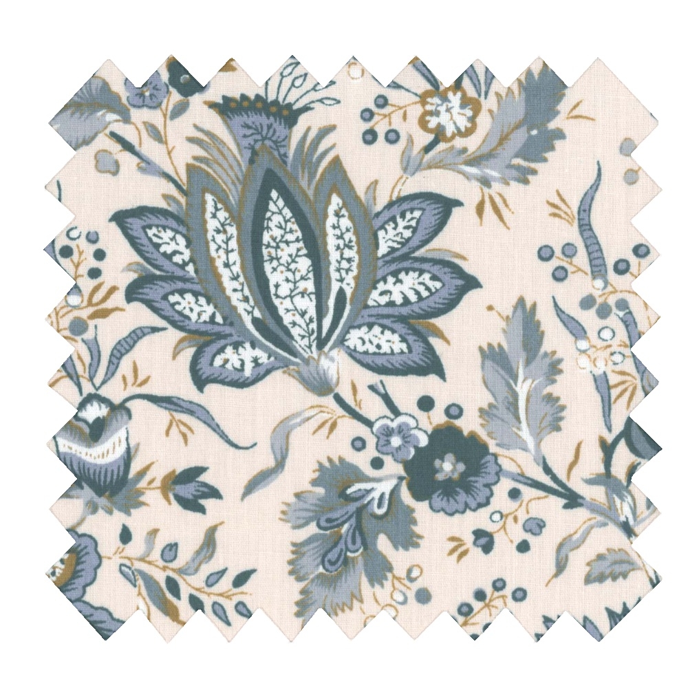 Tissu Coton Au Mètre Ex2455 Indienne Beige Gris