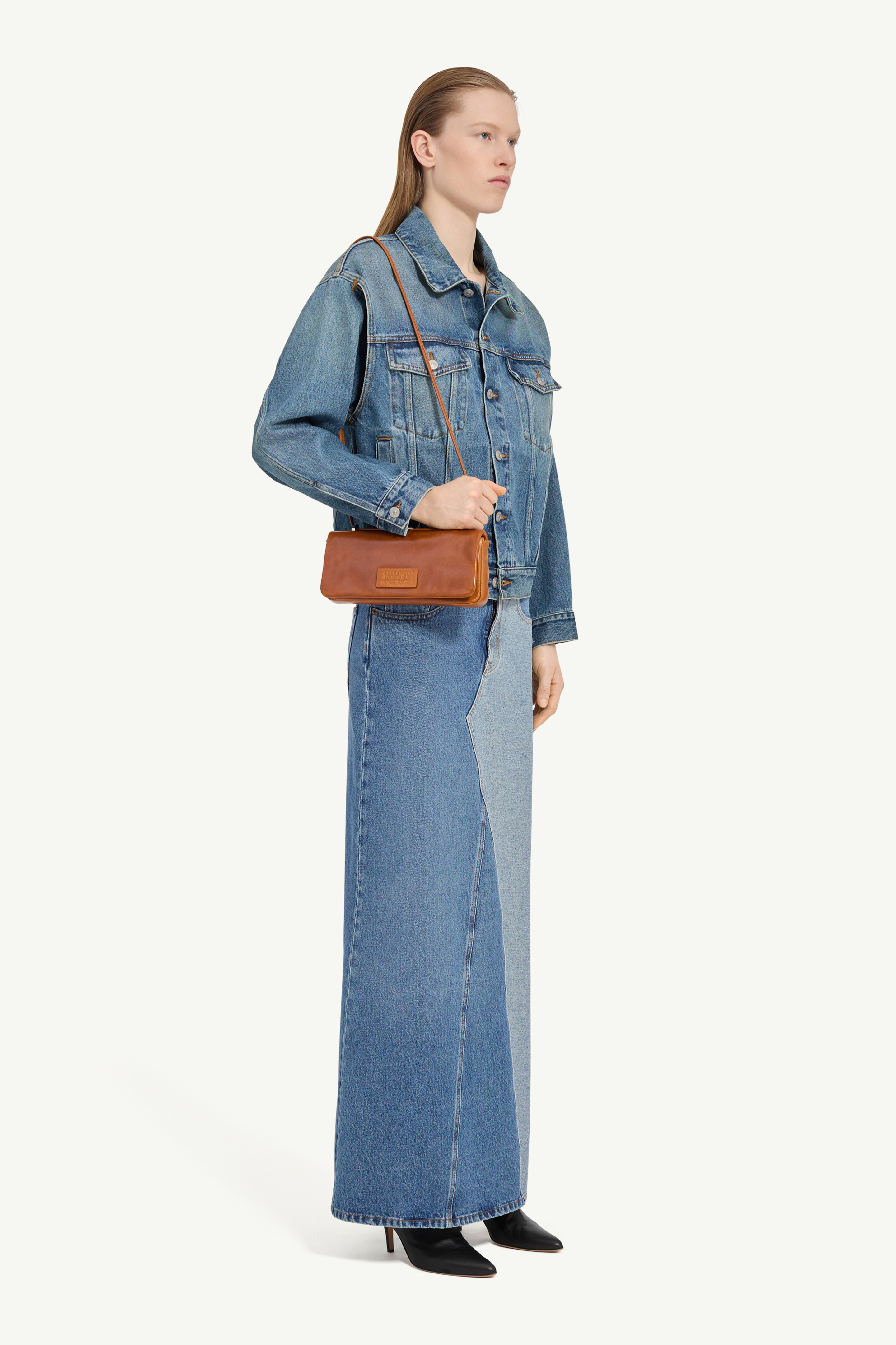 Veste en denim avec épaules structurées pour femme | MM6