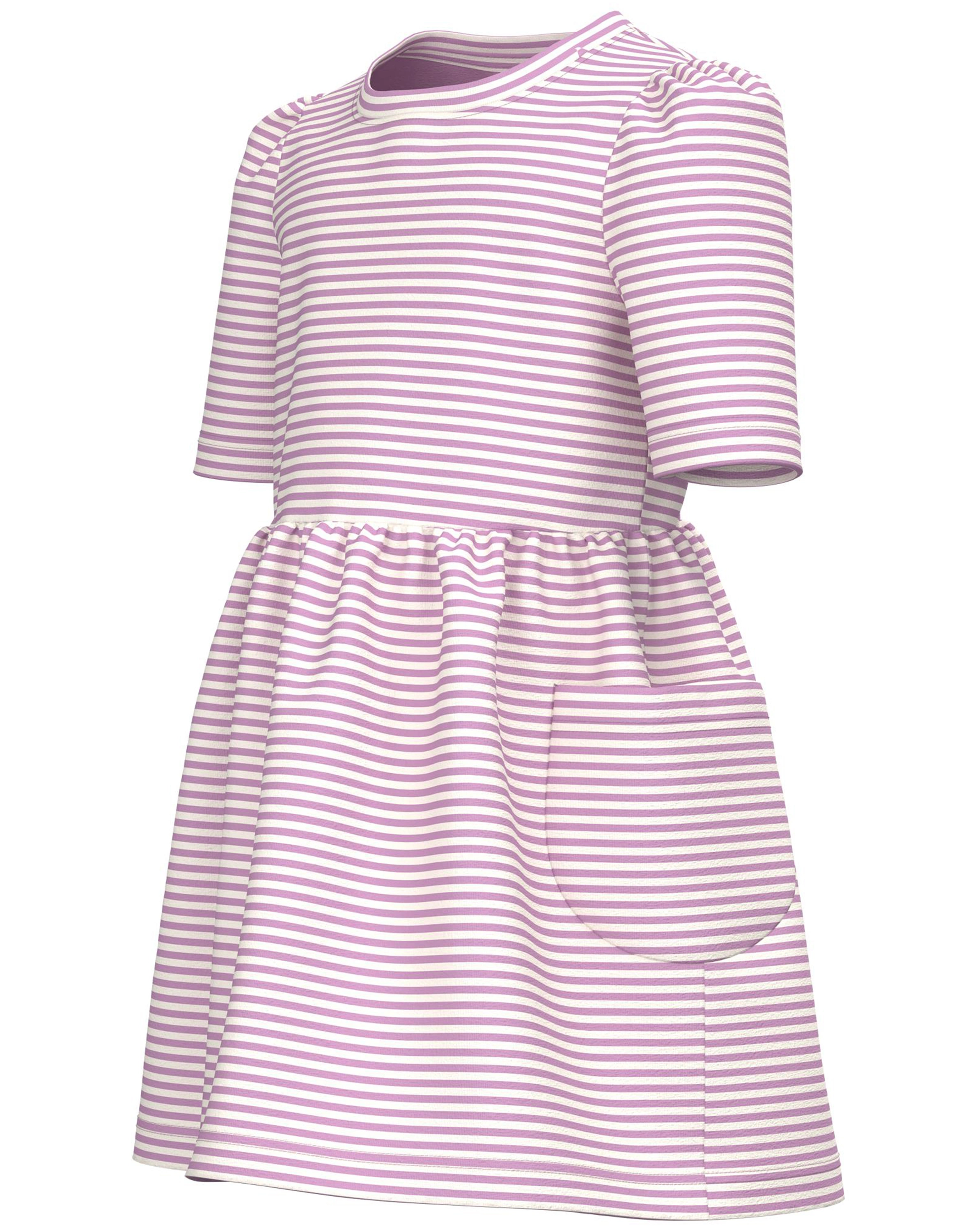 Kurzarmkleid NMFFANN gestreift in smoky grape