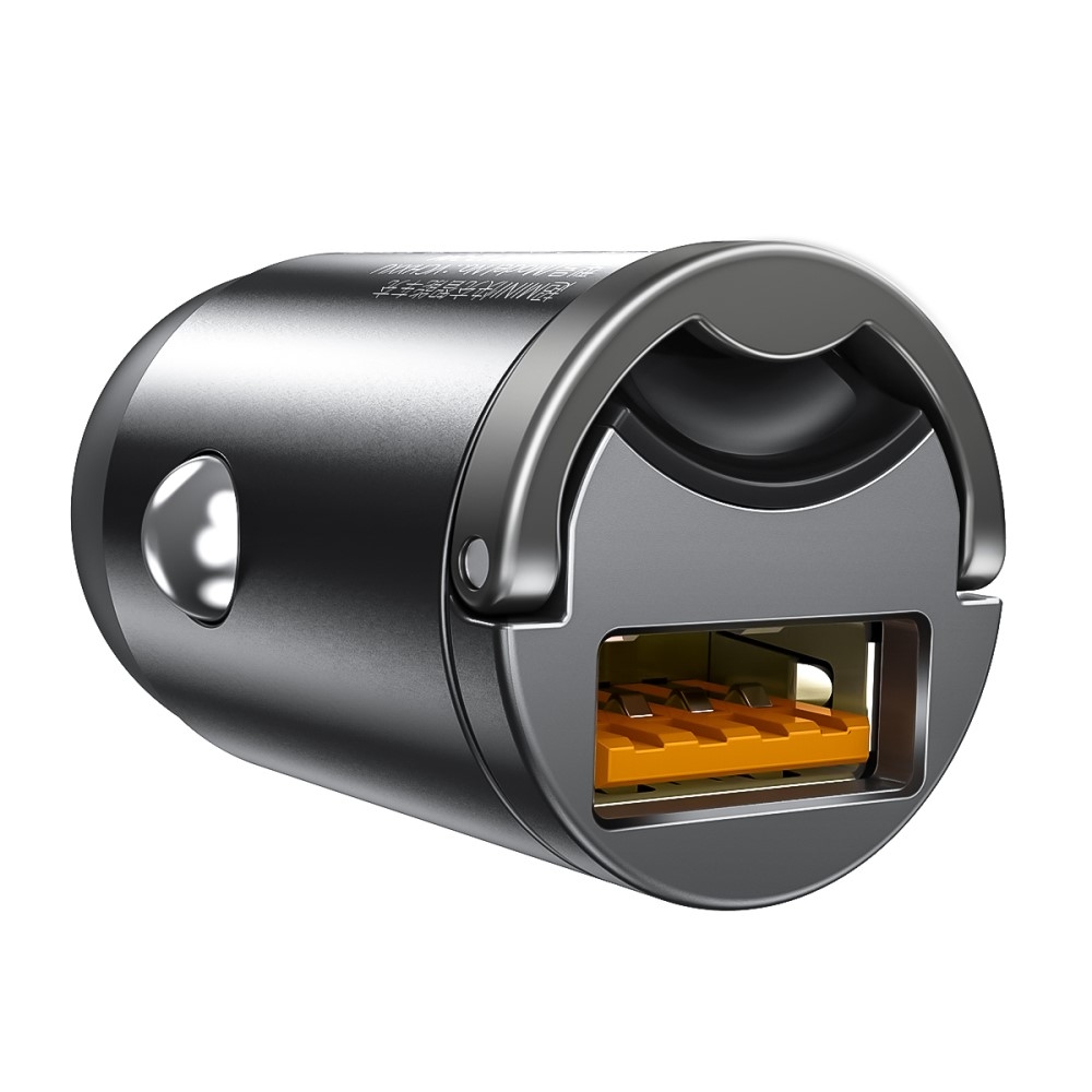 Mini Aluminium 30W (5A) Universal USB Auto KFZ Ladegerät mit Quick Charge 4.0 - Grau
