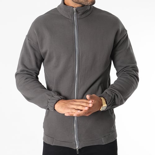 Veste Zippée Gris Anthracite