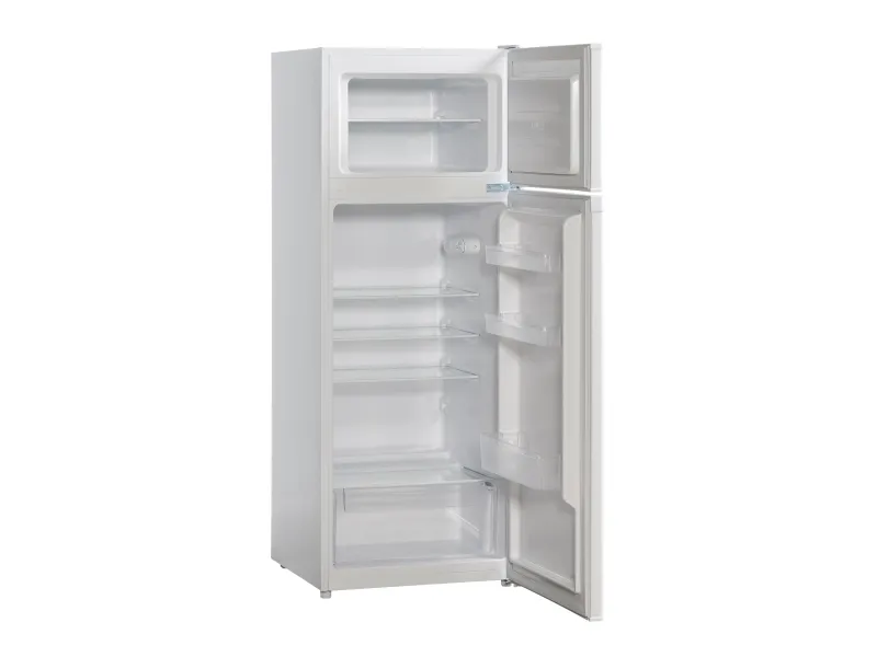 Scandomestic CBF206WE - Køleskab/fryser - top-fryser - bredde: 54.5 cm - dybde: 55.5 cm - højde: 143 cm - 206 liter - Klasse D - hvid