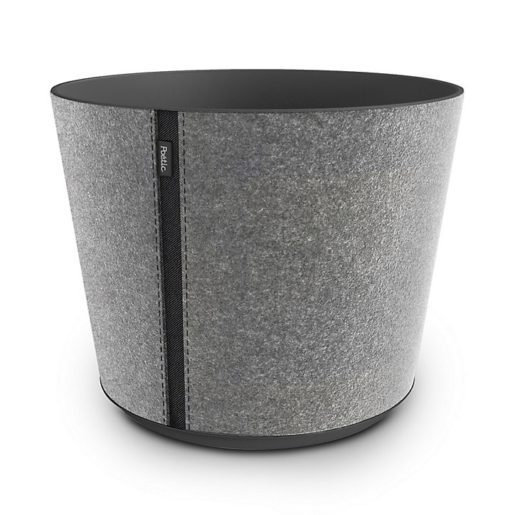 Pot rond à réserve d'eau plastique Poetic Casa Sleeve ardoise ø36,7 x h.31,2 cm