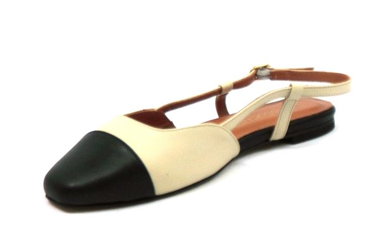 Babouche Janna-1 Black-light beige