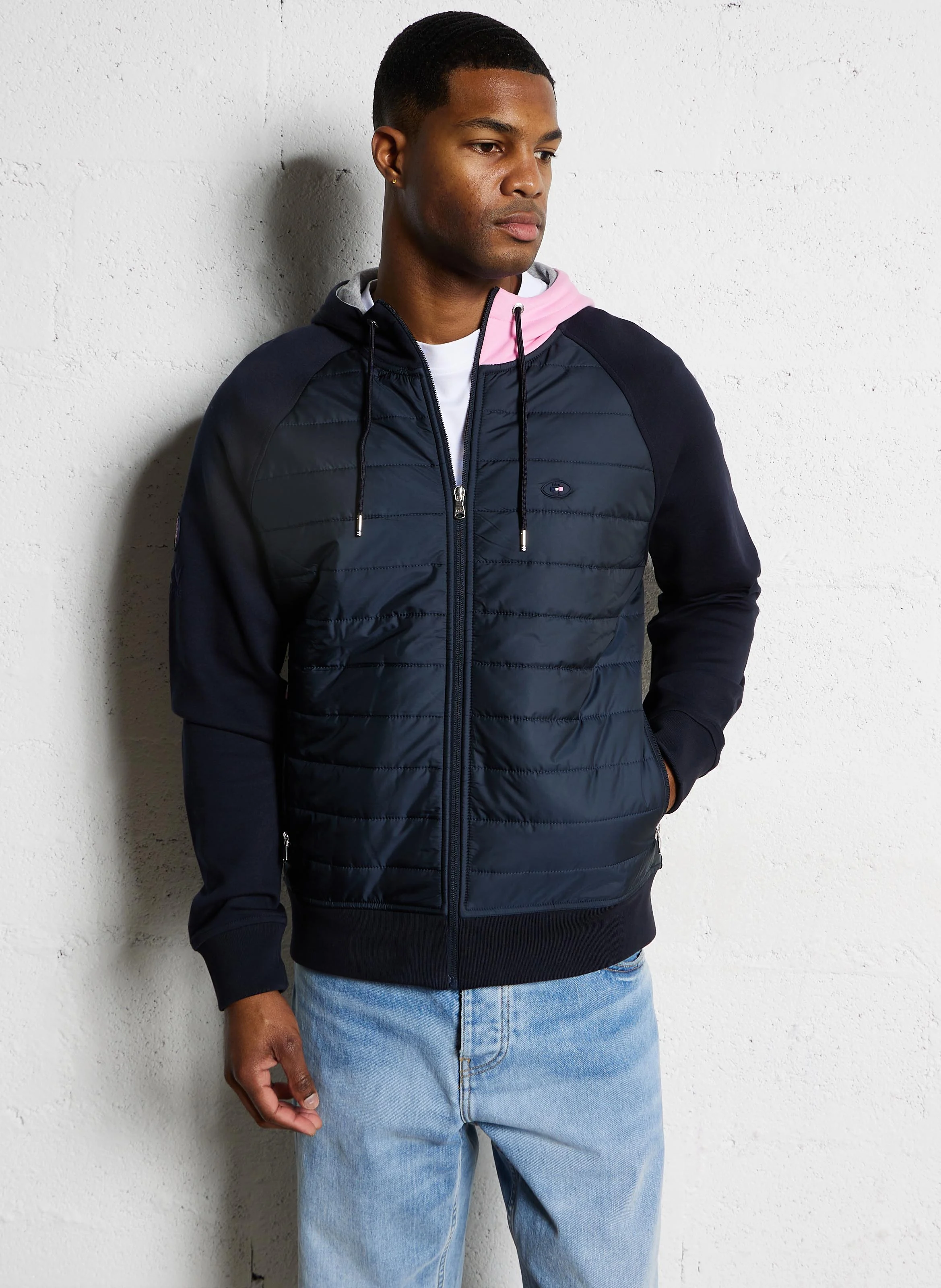 Sweat doudoune en coton mélangé | Bleu