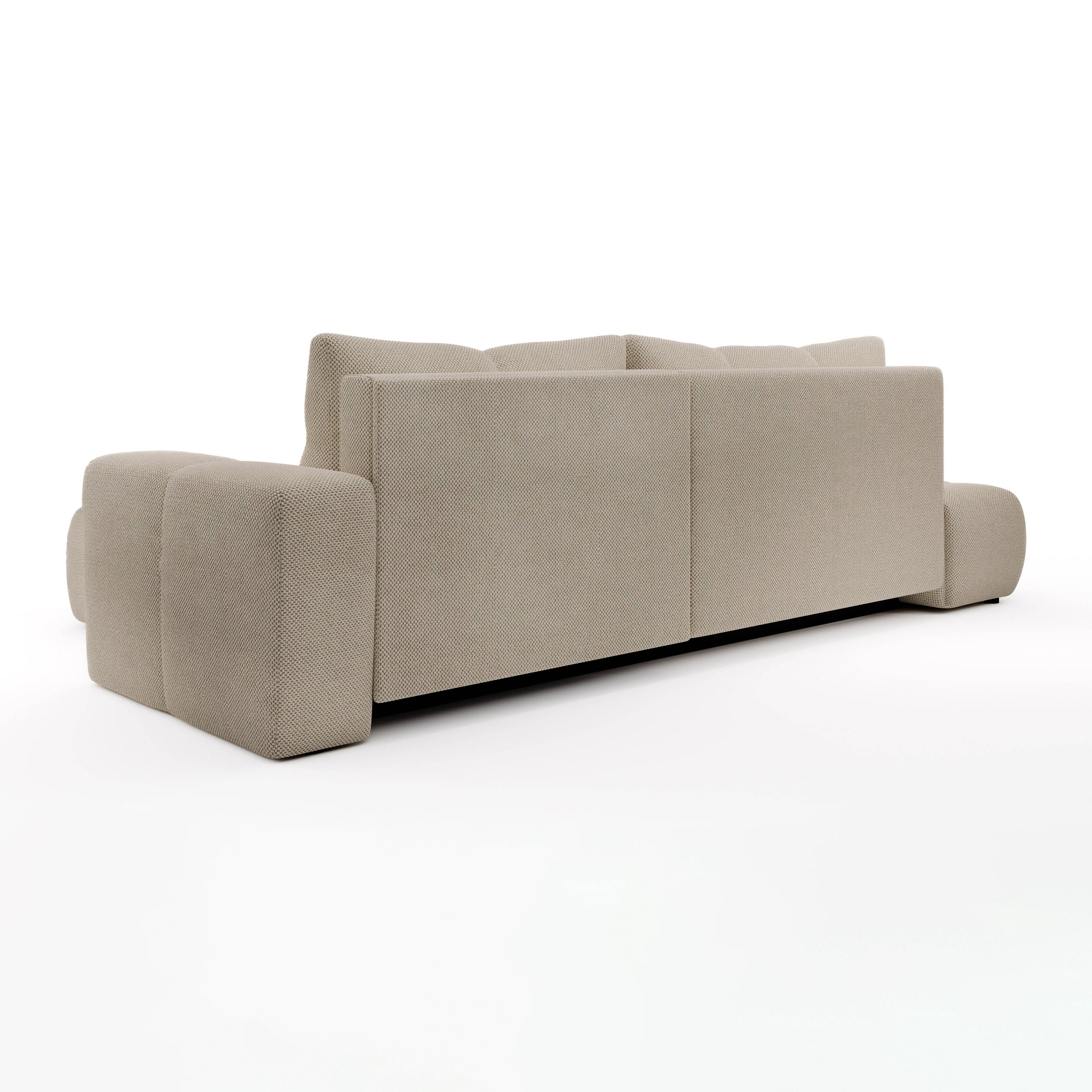 by fonQ Charme Hoekbank Rechts met Slaapfunctie - Weefstof - Beige