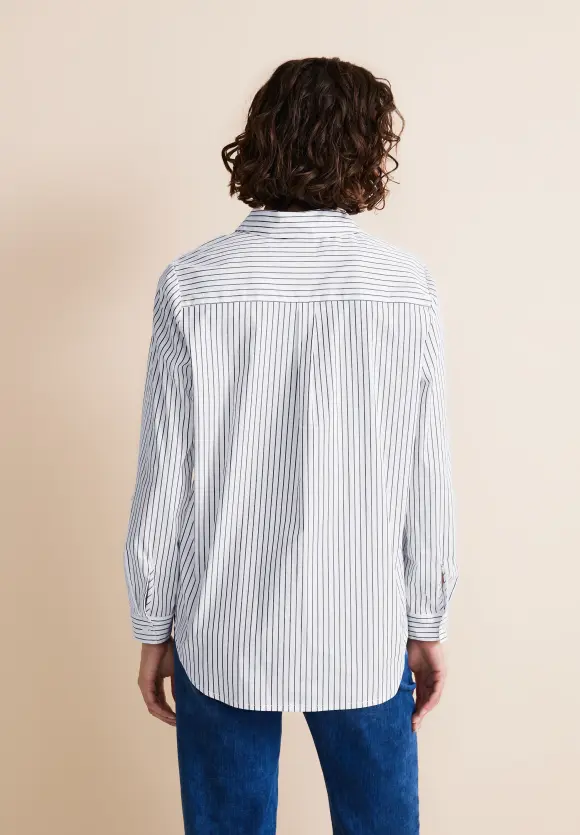 Gestreifte Longbluse - off white