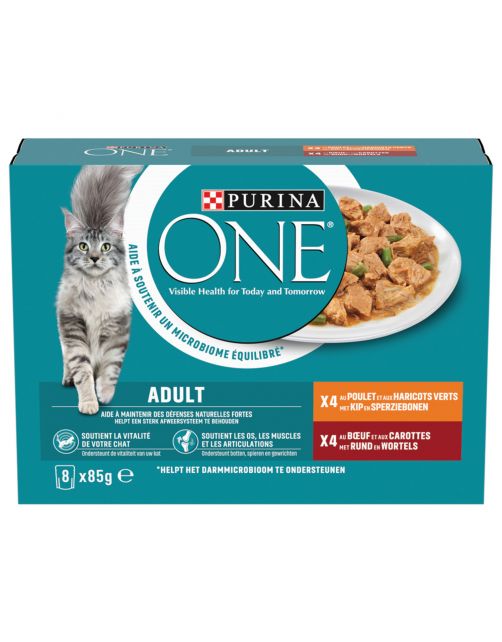 Purina One Adult Kat Multipack - Kattenvoer - Kip 8x85 g